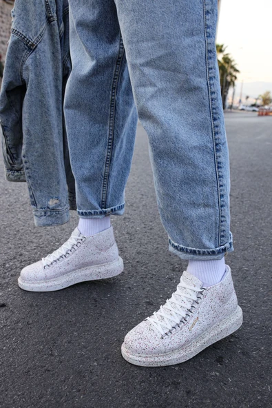 Pabucmarketi Bağcıklı Erkek Sneaker Bot Kırmızı Yeşil Sim - 2