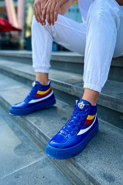Pabucmarketi Bağcıklı Erkek Sneaker Bot Lacivert - 2