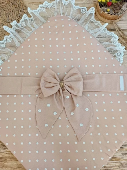 Lenaca Yenidoğan Papatya Desenli Trilüks Unisex Kundak Bebek Battaniyesi - Resim 5