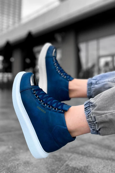 Pabucmarketi Bağcıklı Erkek Sneaker Bot Lacivert - 4