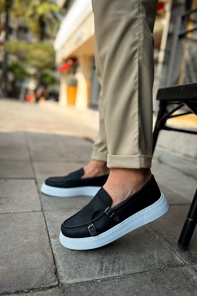 Pabucmarketi Düz Toka Detaylı Erkek Günlük Ayakkabı Siyah - Resim 3