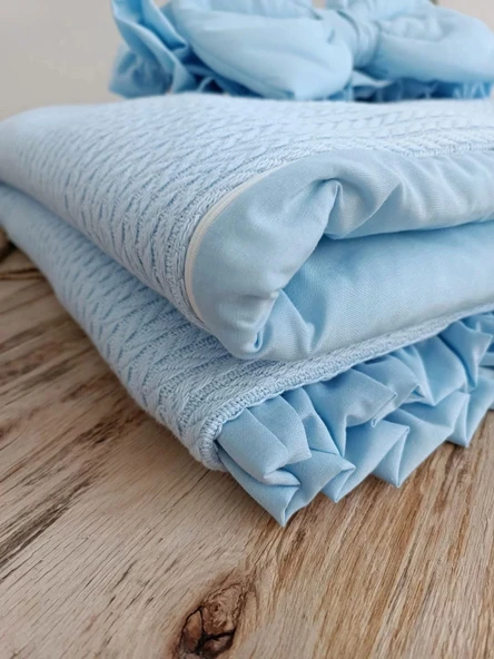 Lenaca Yenidoğan Tericotton Kumaş Multi Mevsimlik Bebek Battaniyesi Kundak - Resim 3