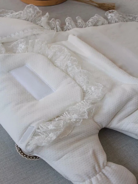 Lenaca Yenidoğan Kapitone Anadolunun Kalbi Nakışlı Ayaklı Kız Erkek Bebek Battaniyesi - Resim 4