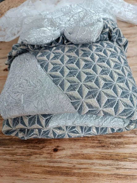 Lenaca Yenidoğan Ultralüks Piramit Desenli Güpürlü Bebek Battaniyesi Kundak - Resim 5