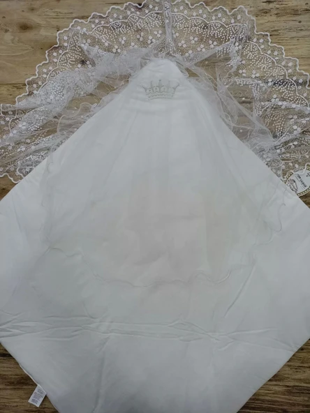 Lenaca Yenidoğan Sahra Taç Lucky Baby Nakışlı Kumru Kundak Bebek Battaniyesi - Resim 2