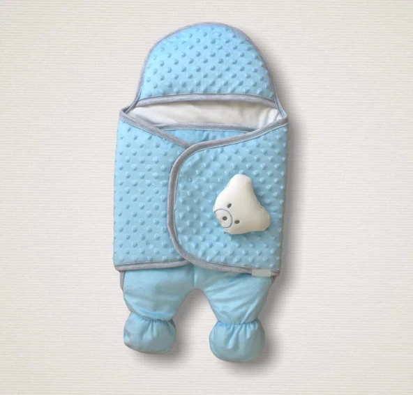 Lenaca Yenidoğan Oyuncaklı Topçikli Kız Erkek Bebek Ayaklı Kundak Bebek Battaniyesi ürün görseli 1