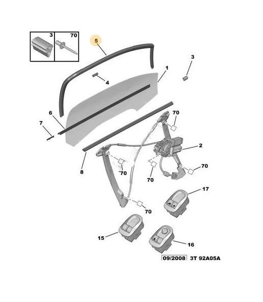 Peugeot 206 Ön Sağ Cam Fitili Bitapart Marka ürün görseli