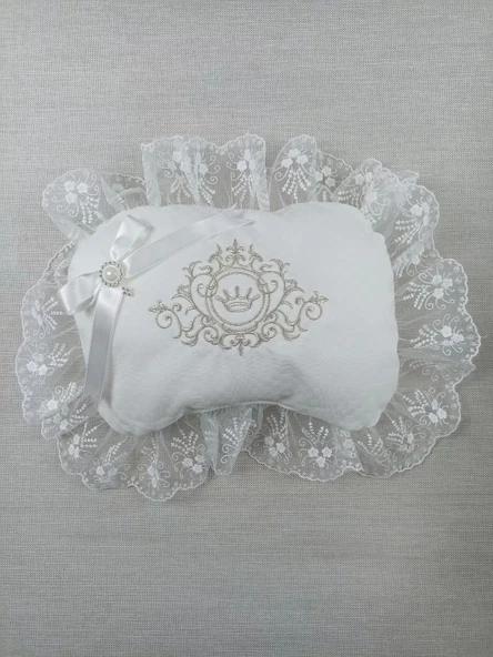 Lenaca Yenidoğan Bambu Taç Nakışlı Kundaklı Trilüks 3lü Alt Açma Seti - Resim 7