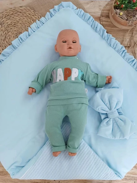 Lenaca Yenidoğan Tericotton Kumaş Multi Mevsimlik Bebek Battaniyesi Kundak - Resim 5