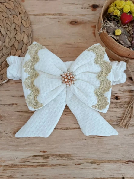 Lenaca Yenidoğan Pamuk Taç Benim Prensesim Nakışlı Trilüks Kundak Bebek Battaniyesi - Resim 5