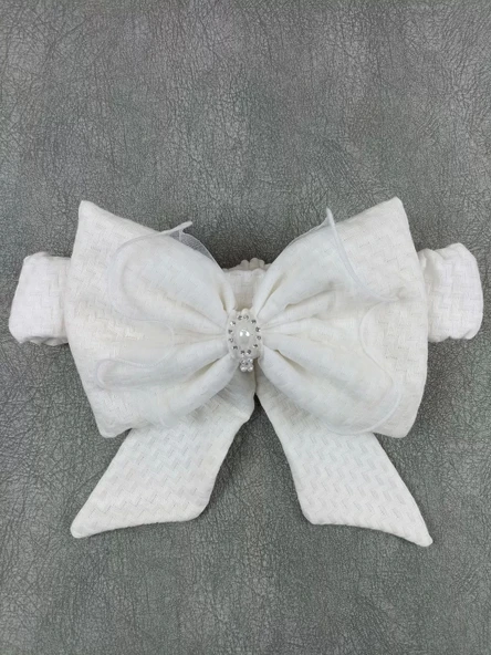 Lenaca Yenidoğan Kumru Soft Cotton Taç Nakışlı Trilüks Kundak Bebek Battaniyesi - Resim 5