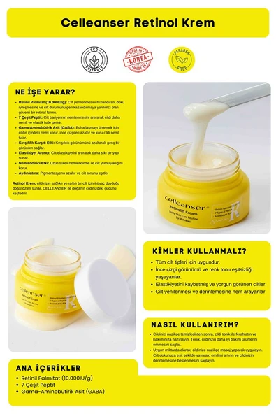 7 Çeşit Peptit & Retinil Palmitat İçeren Yaşlanma Karşıtı ve Aydınlatıcı Retinol Krem - 4