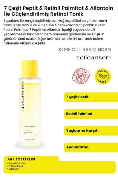 7 Çeşit Peptit & Retinil Palmitat & Allantoin İle Güçlendirilmiş Yaşlanma Karşıtı Retinol Tonik - 2