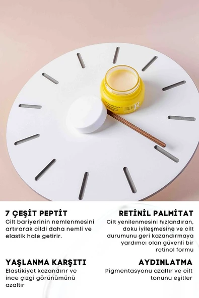 7 Çeşit Peptit & Retinil Palmitat İçeren Yaşlanma Karşıtı ve Aydınlatıcı Retinol Krem - 3