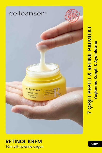7 Çeşit Peptit & Retinil Palmitat İçeren Yaşlanma Karşıtı ve Aydınlatıcı Retinol Krem