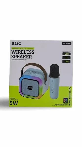 Bls-55 Karaoke Mikrofonlu Bluetooth Hoparlör - 1