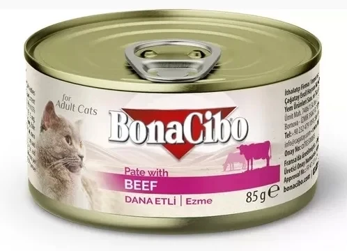 BonaCibo Ezme Dana Etli Yetişkin Yaş Kedi Maması 85gr - 1