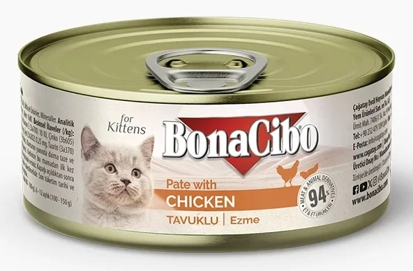 BonaCibo Ezme Tavuklu Yaş Yavru Kedi Maması 85gr - 1