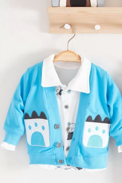 Lenaca Mause Gömlek Yakalı 3'lü Erkek Bebek Takımı - Resim 3