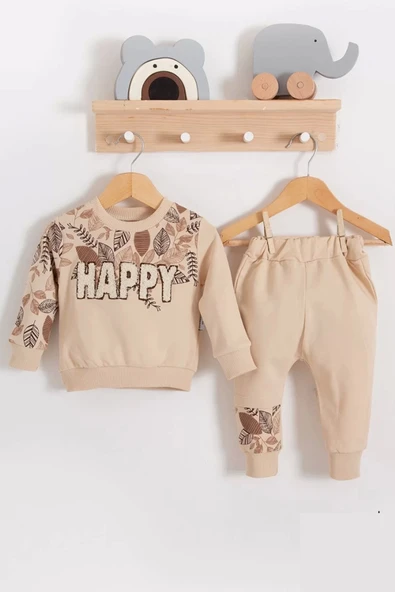 Lenaca Happy Yaprak Desenli 2'li Erkek Bebek Takım