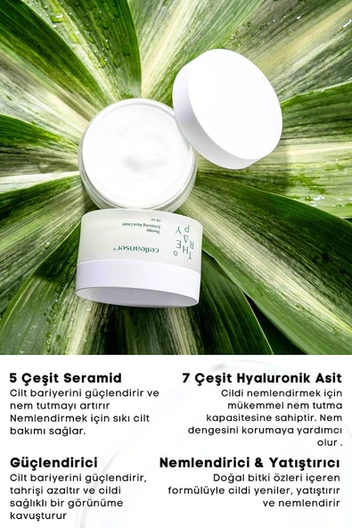 5 Seramid ve 7 Hyaluronik Asit İçeren Nemlendirici ve Yatıştırıcı Therapy Enhancing Aqua Krem - 3