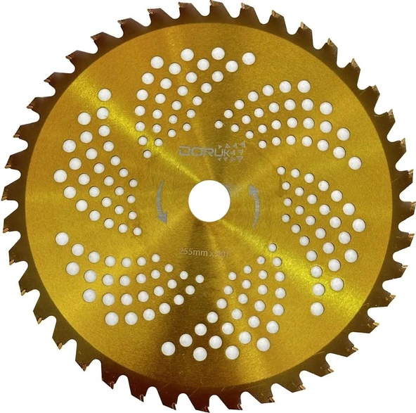 Doruk Motorlu Tırpan Sarı Daire Elmas Bıçak Testere 255Mm