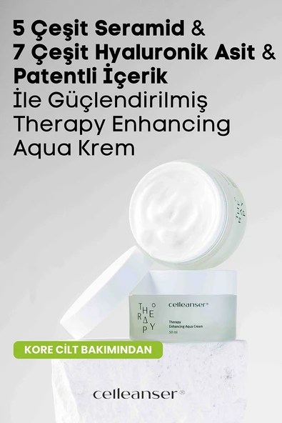 5 Seramid ve 7 Hyaluronik Asit İçeren Nemlendirici ve Yatıştırıcı Therapy Enhancing Aqua Krem - 5