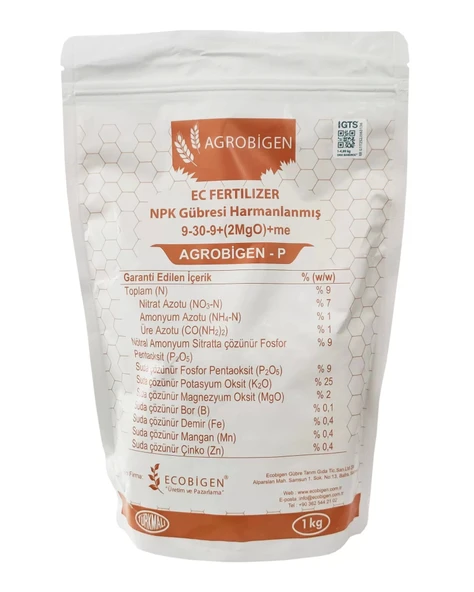 Agrobigen-P Npk Gübresi Harmanlanmış 9-30-9+(2Mgo)+Me 1Kg - 2
