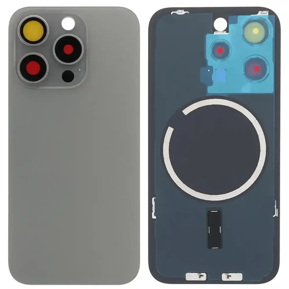 İphone 15 PRO Full Arka Kapak Orijinal Arka Kemere Lensli (CAM) GRİ ürün görseli 1