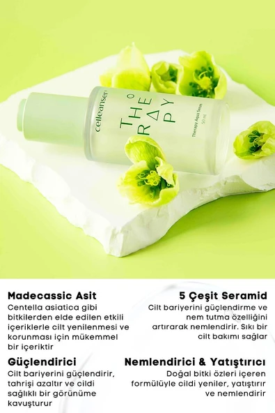 Madecassic Asit & 5 Çeşit Seramid İçeren Yatıştırıcı ve Nemlendirici Therapy Aqua Serum - 3