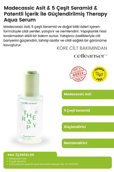 Madecassic Asit & 5 Çeşit Seramid İçeren Yatıştırıcı ve Nemlendirici Therapy Aqua Serum - 2