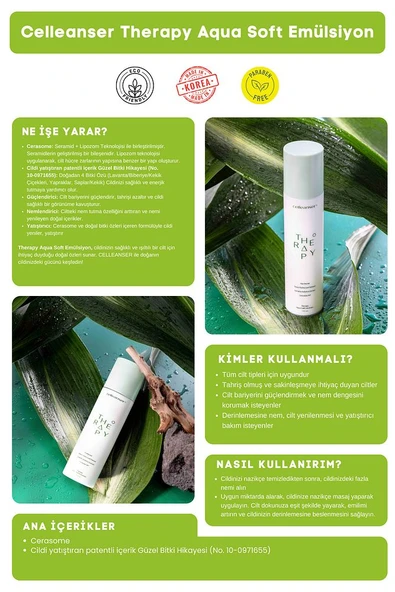 Cerasome ve Patentli İçerik İçeren Nemlendirici ve Yatıştırıcı Therapy Aqua Soft Emülsiyon - 4