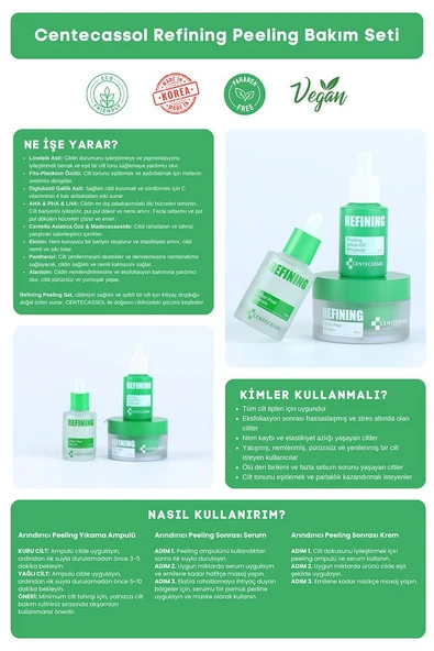 Yaşlanma Karşıtı & Yenileyici & Onarıcı & Yatıştırıcı Refining Peeling Bakım Seti - 6