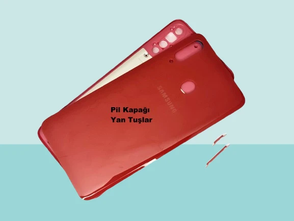 Samsung Galaxy A20S Uyumlu FULL KASA Arka Kapak Batarya Kapağı - KIRMIZI ürün görseli 1
