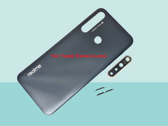 Oppo Realme 5İ Uyumlu FULL KASA Arka Kapak Batarya Kapağı - SİYAH ürün görseli 1