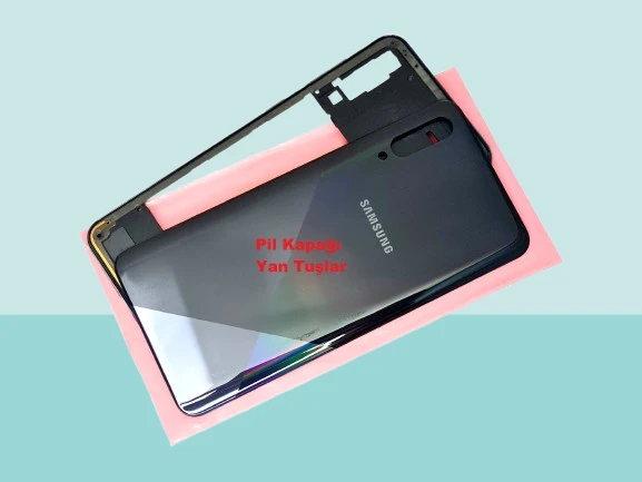 Samsung Galaxy A30S A307 Uyumlu FULL KASA Arka Kapak Batarya Kapağı - SİYAH ürün görseli 1
