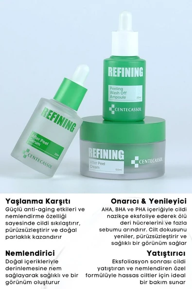 Yaşlanma Karşıtı & Yenileyici & Onarıcı & Yatıştırıcı Refining Peeling Bakım Seti - 5