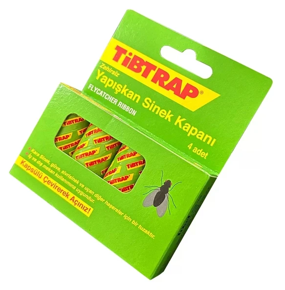 Tibtrap Zehirsiz Yapışkan Sinek Kapanı 4 Lü Paket - 1