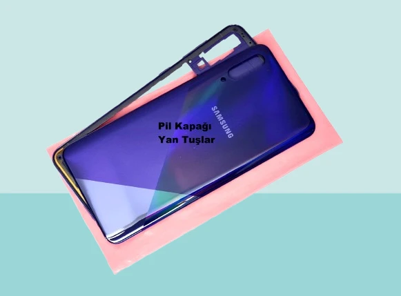 Samsung Galaxy A30S A307 Uyumlu FULL KASA Arka Kapak Batarya Kapağı - MAVİ ürün görseli