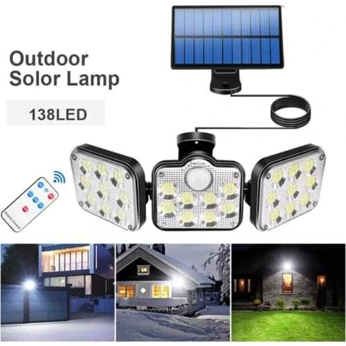 Brokoli Home 138 Led Solar Uzaktan Kumandalı 3 Modlu Bahçe Garaj Lambası,Bahçe Aydınlatma - 2