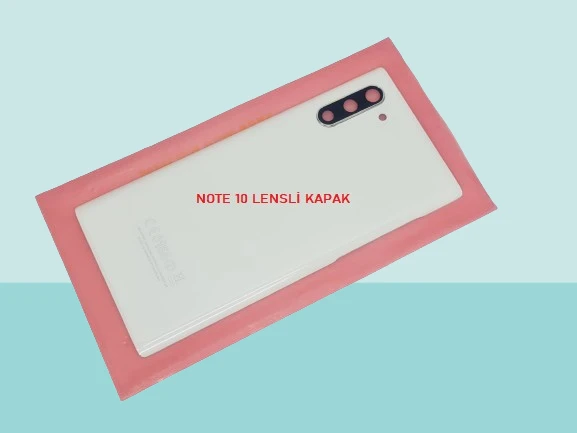 Samsung Galaxy NOTE 10 Uyumlu Arka Kapak Batarya Kapağı -  BEYAZ - FULL LENSLİ