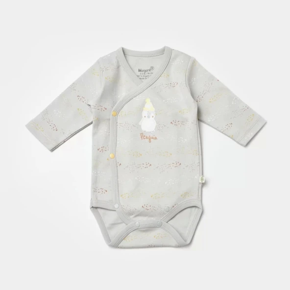 Lenaca Bebek Body  Ekru Gri