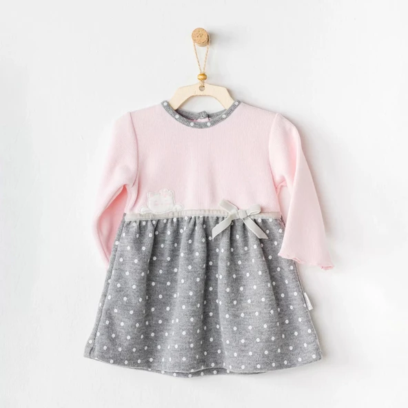 Lenaca Meow Bebek Elbise Takım Pink Grey