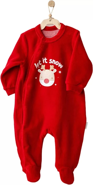 Lenaca Happy Newyear Kadife Bebek Tulum Red - 1