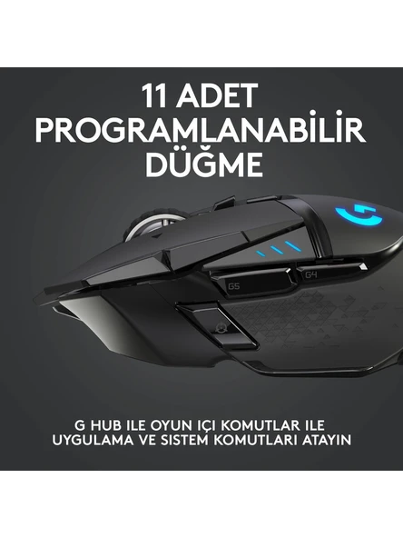 Logitech G502 910-005568 Lightspeed Hero Şarjlı Optik Kablosuz Oyuncu Mouse - 4