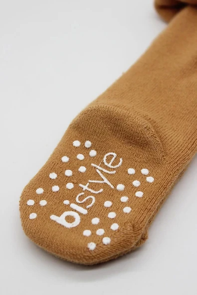 Lenaca Tekli Kaymaz Mix Havlu Külotlu Çorap  Hardal - 3