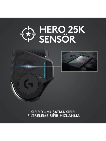 Logitech G502 910-005568 Lightspeed Hero Şarjlı Optik Kablosuz Oyuncu Mouse - 3