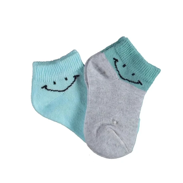 Lenaca Smile 2'li Yaş Patik Çorap  Gri Mint