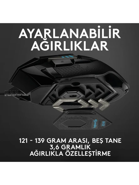 Logitech G502 910-005471 Hero Optik Kablolu Oyuncu Mouse - 4