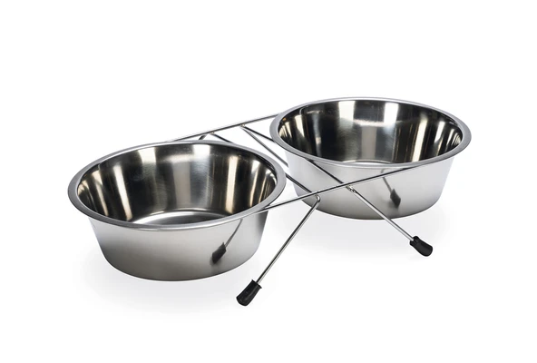 Beeztees Köpek İkili Mama Su Kabı, Paslanmaz Çelik, 20cm, 2x1800ml ürün görseli 1